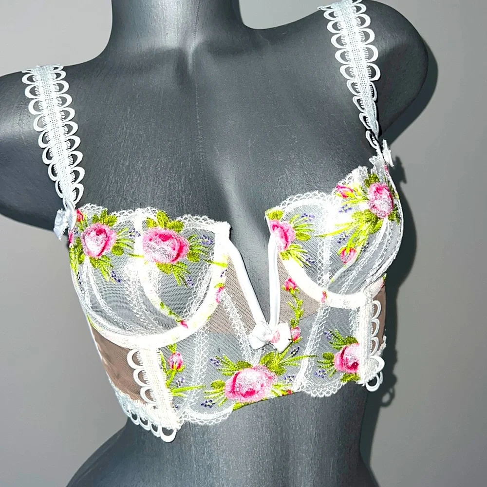 For love & lemons woman’s lace embroidered bustier size XS - Picture 1 of 7